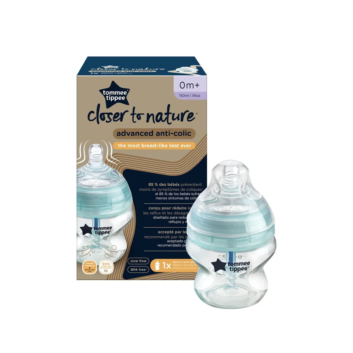 Tommee Tippee Biberon Advanced Anti-Colique Turquoise 0 m+ 150 ml