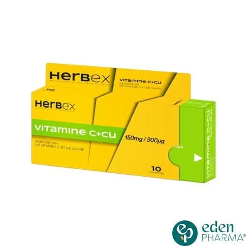 Herbex Vitamine C+cu 150mg/90ug 10 Comprimes