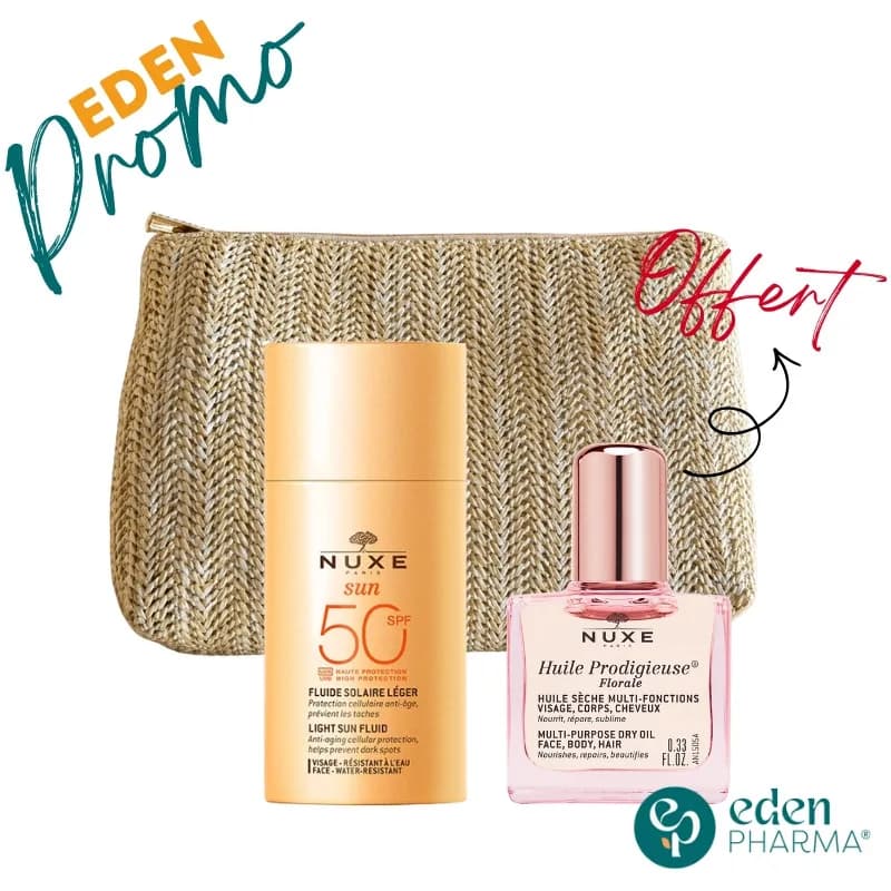 Nuxe Trousse Sun Fluide Visage SPF50+ 50 ml + Huile Florale 10 ml Gratuit