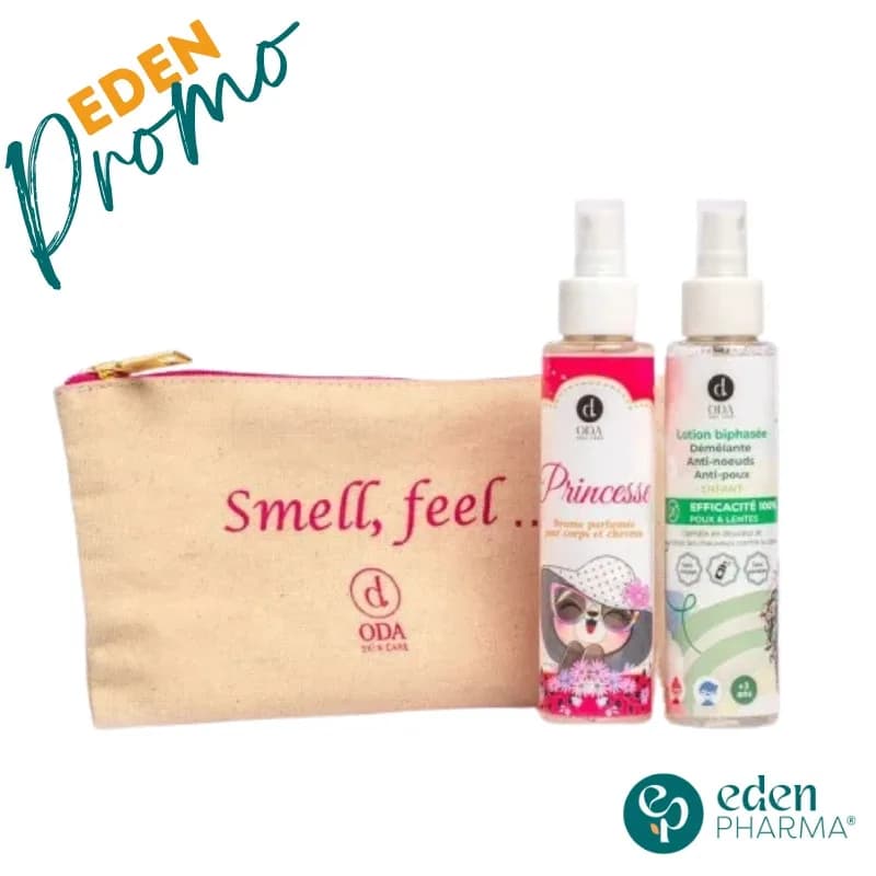 Oda Trousse Princesse Lotion+ Brume Biphasée Démélante Anti-Noeuds Anti-Poux Enfant