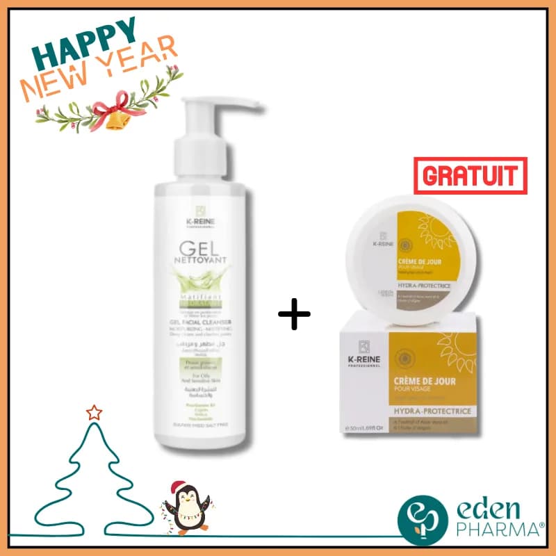 Vente Flash K-Reine Gel Nettoyant Matifiant + Creme de Jour Offert