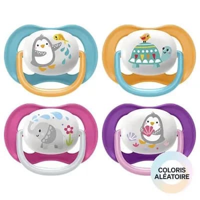 Avent 2 Sucettes Ultra Air Animals Fille 6-18m