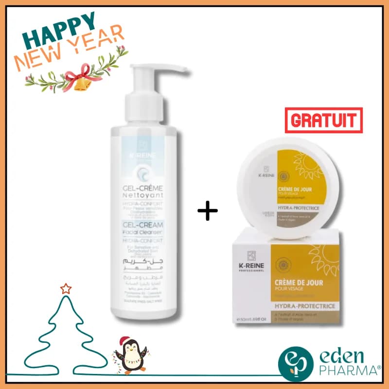 Vente Flash K-Reine Gel Nettoyant Hydratant + Creme de Jour Offert