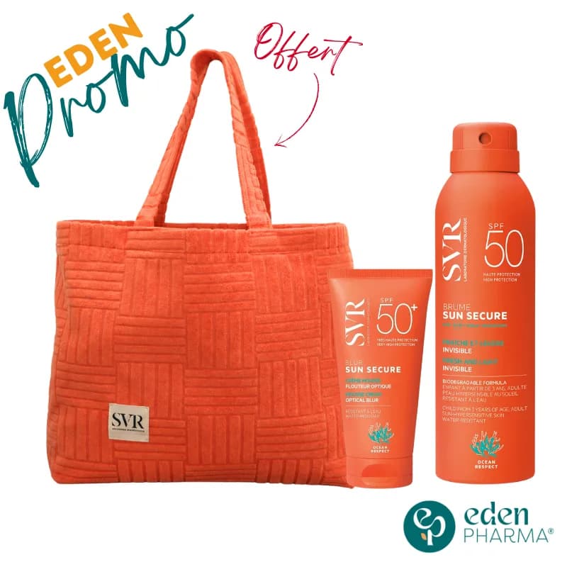 SVR Sac Sun Secure Blur, sans Parfum ou Teinte SPF50 50 ml + SVR Sun Secure Brume SPF50 200 ml