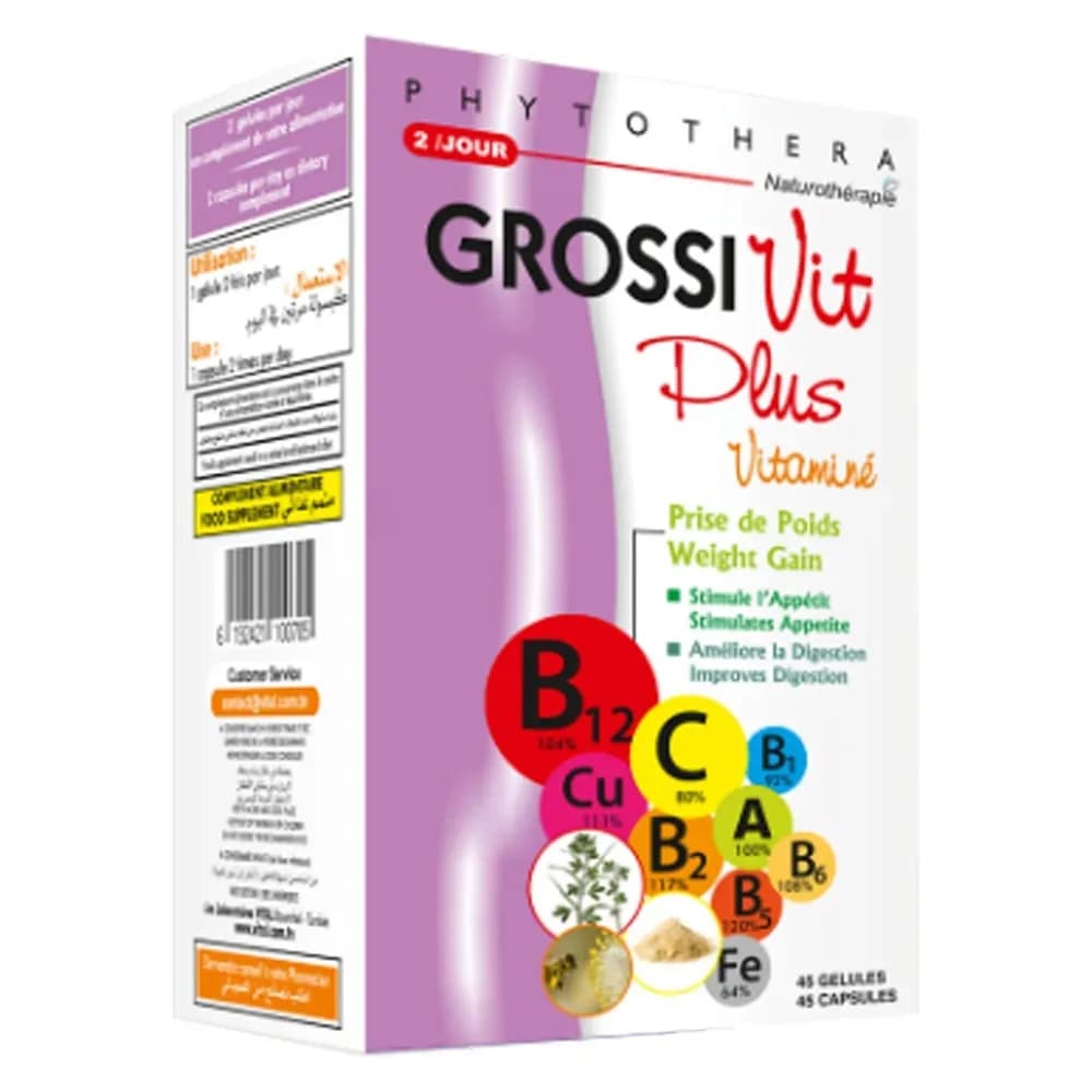 Vital Phytothera Grossivit Plus Vitamine 45 Gelules
