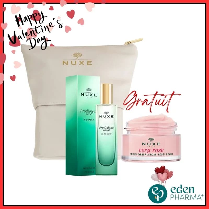 Nuxe Prodigieux Neroli 50 ml + Trousse & Very Rose Baume Levres 15 g (Offert)