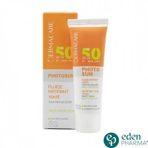 Dermacare Photosun 02 Fluide Matifiante Teinte Beige Naturel SPF 50+ 50 ml