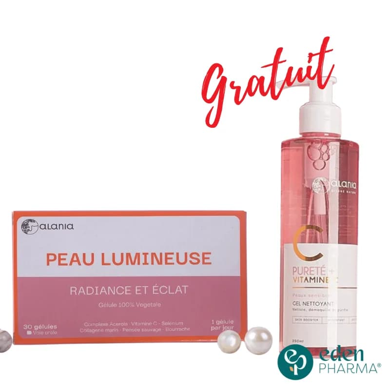 ALANIA PEAU LUMINEUSE RADIANCE ET ECLAT + GEL NETTOYANT VITAMINE C 250ML GRATUIT