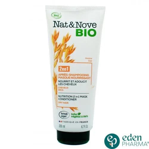 Nat&nove Bio 2en1 Apres-Shampooing Masque Nourrissant Cheveux Secs 200 ml
