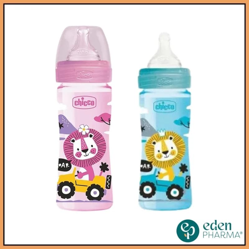 Chicco Biberon Well-Being en Polypropylene 250 ml - Flux Moyen 2 m+