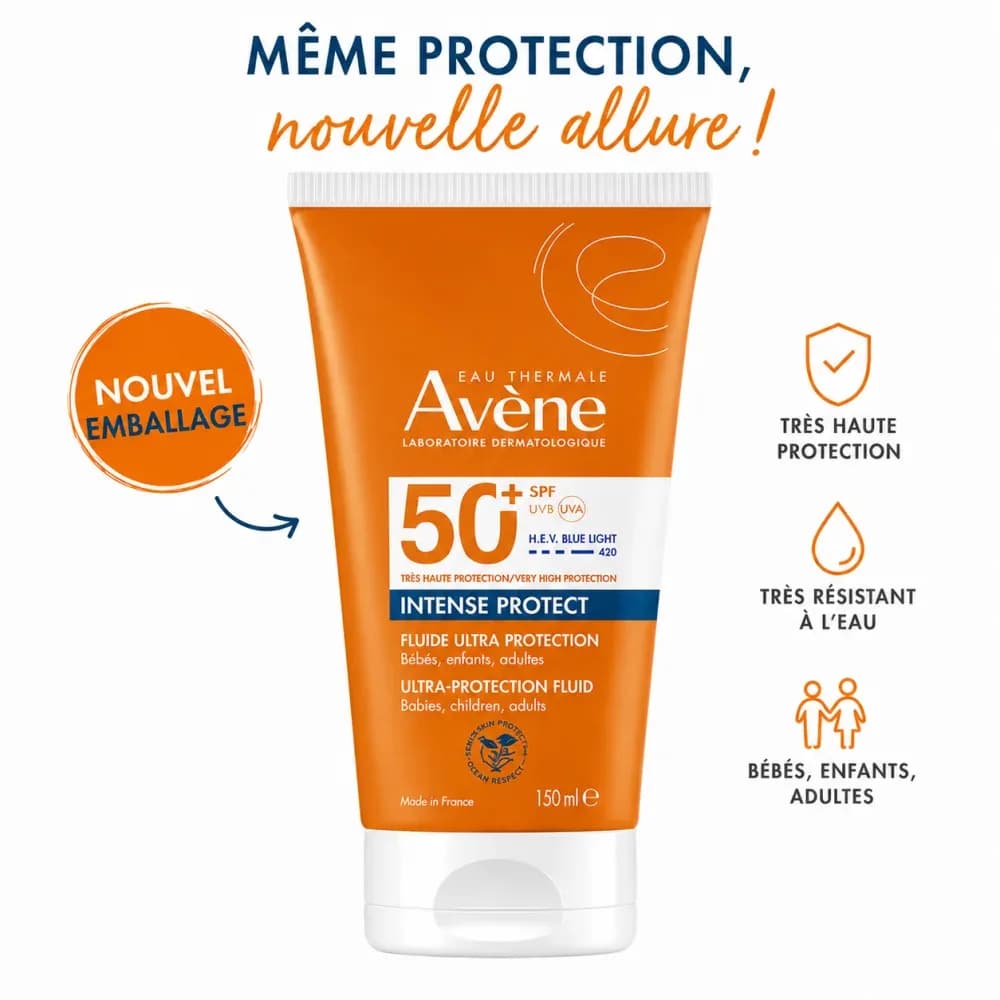 Avene Intense Protect Fluide Ultra-Resistant a l Eau Spf50+, 150 ml