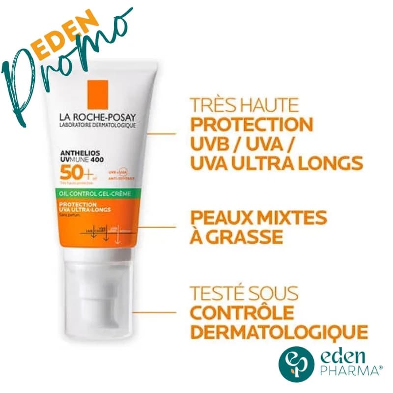La Roche Posay Anthelios Oil Control Gel Creme Invisible Spf50+, 50 ml