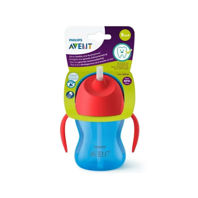 AVENT TASSE A PAILLE 9M+ BLEU ROUGE 200ML SCF796/01