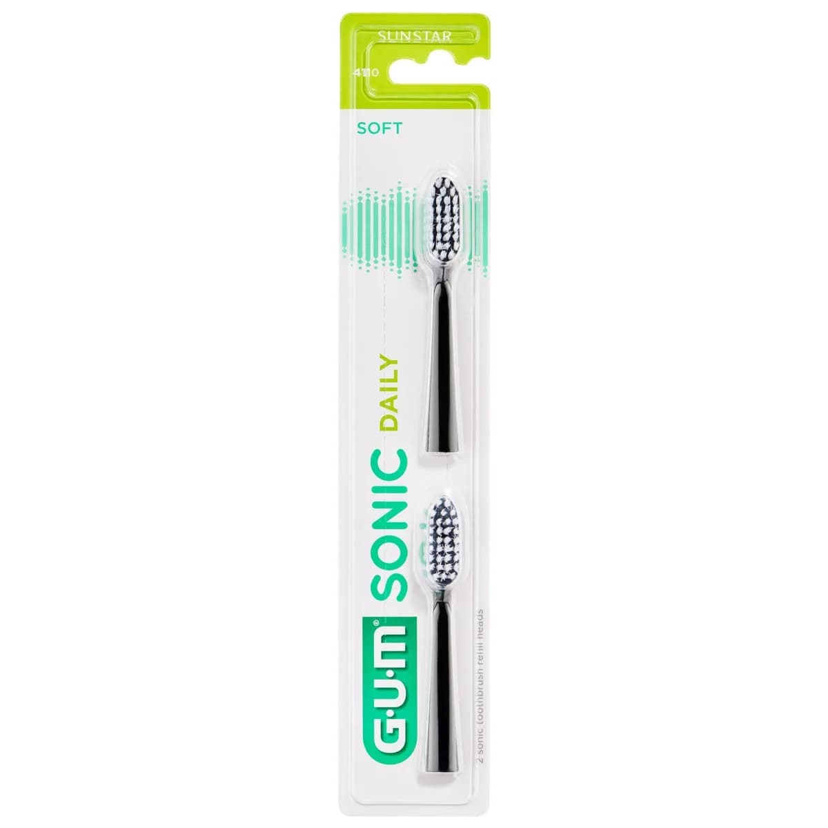 GUM SONIC DAILY RECHARGES BROSSE À DENTS NOIRE SOUPLE, 2 UNITÉS 4110