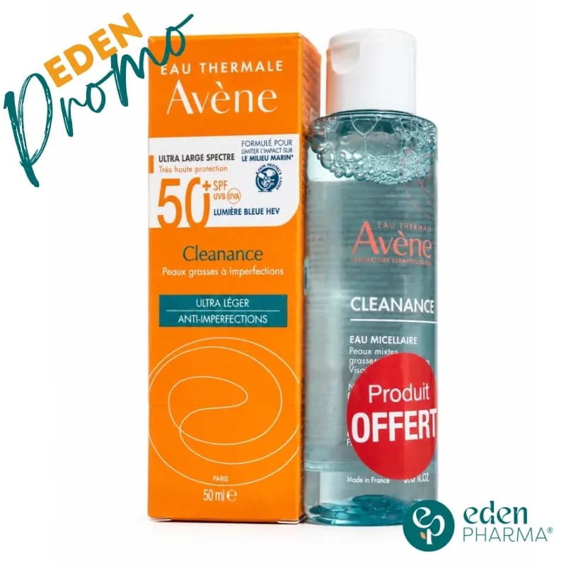 Avene Duo Cleanance Ultra Legere Anti Imperfections SPF50+ 50 ml + Eau Micellaire 100 ml Offerte