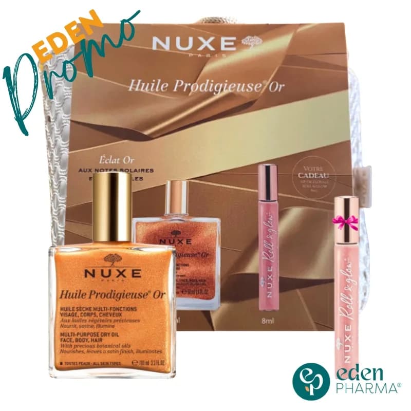 NUXE TROUSSE HUILE PRODIGIEUSE OR VAPORISATEUR 50ML+CRACKER ROLL ON HUILE PRODIGIEUSE OR FLORALE 8ML(OFFERT)