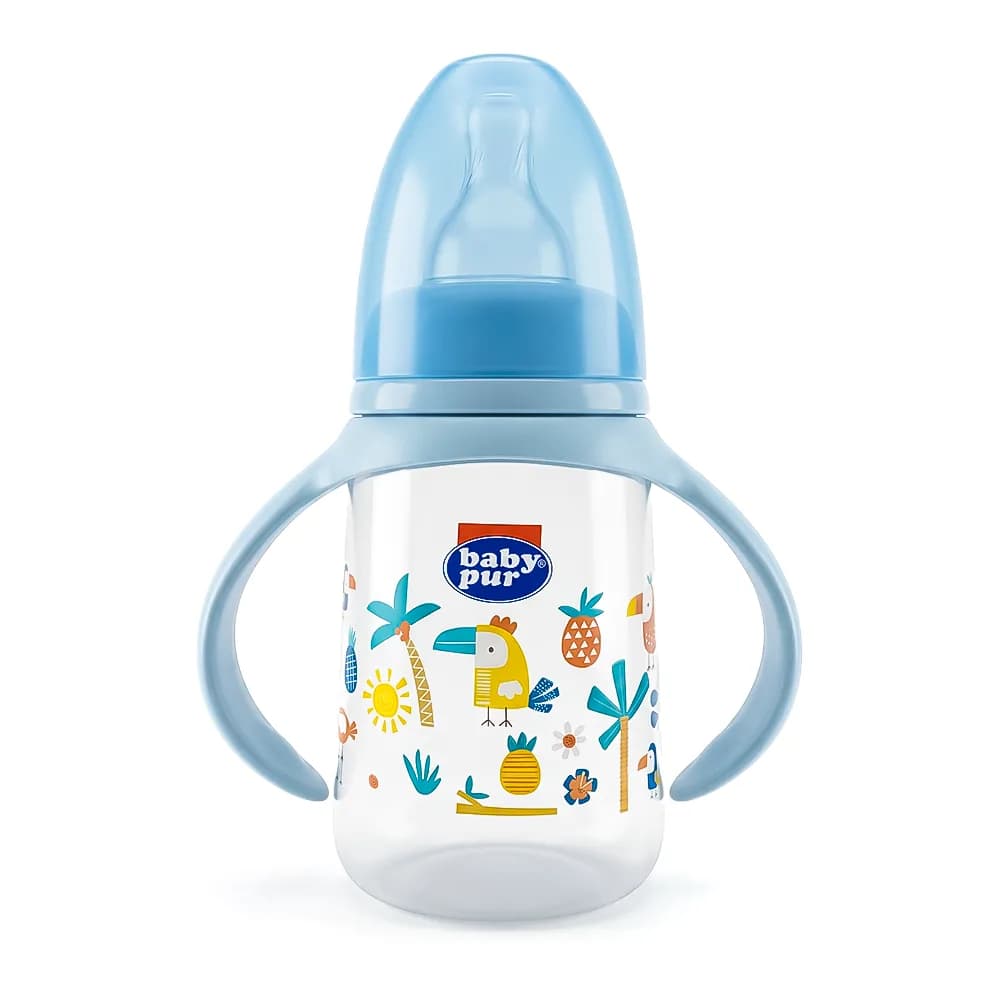 Baby Pur Biberon en Plastique Standard Earth Colors Avec Anse 125 ml Ref 72504
