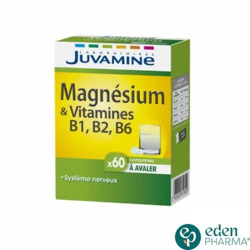 Juvamine Magnesium Vitamines B1 B2 B6 60 Comprimes