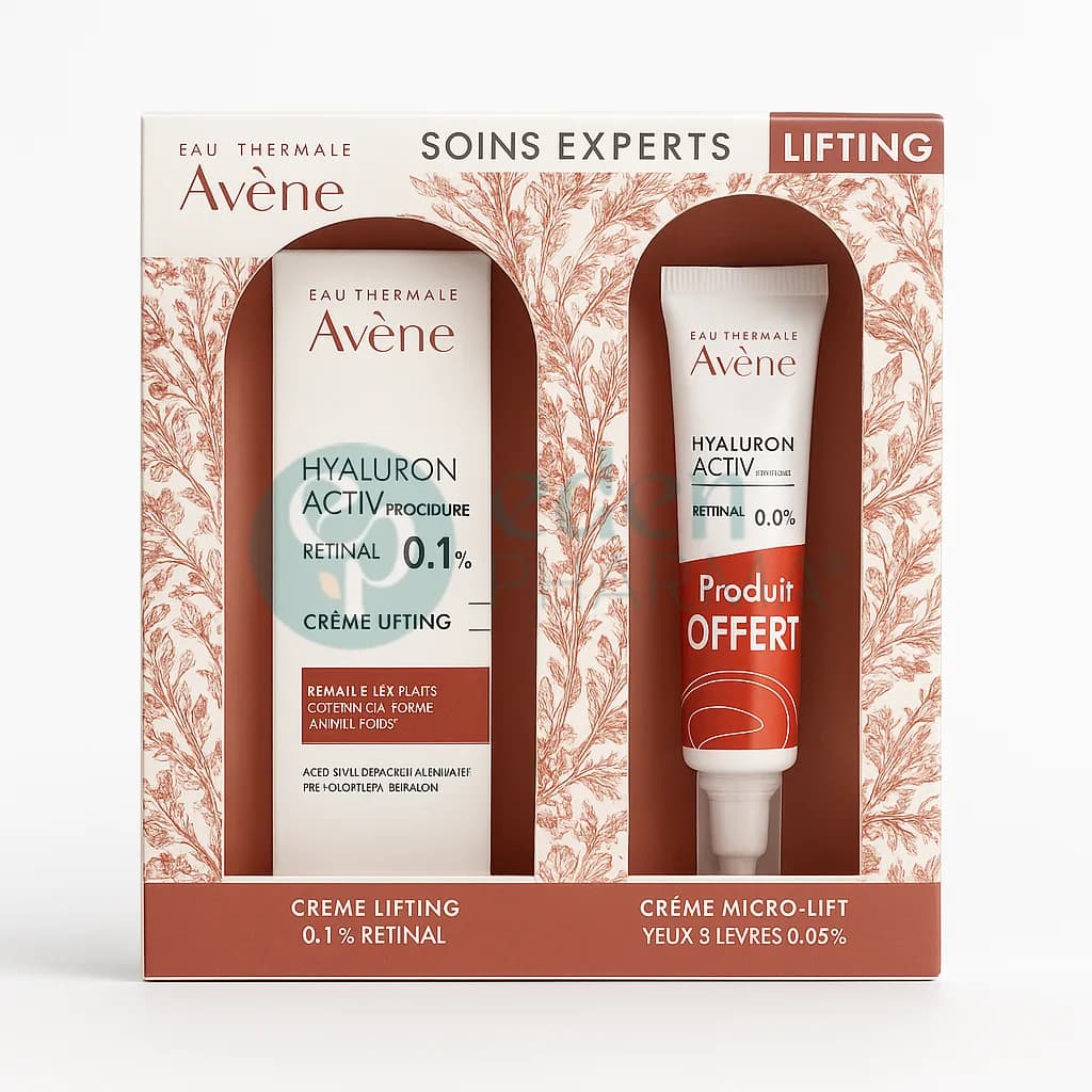 Coffret Avene Hyaluron Activ Retinal 0.1% 30 ml + Avene Hyaluron Activ Creme Micro Lift Yeux et Levere 15 ml Offert