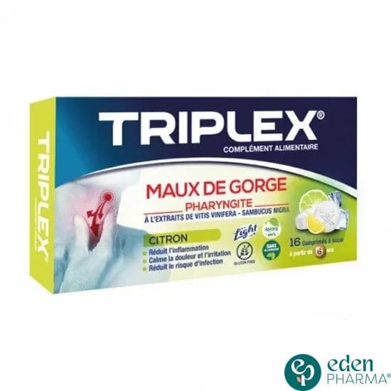Triplex Maux de Gorge Citron Bt/16