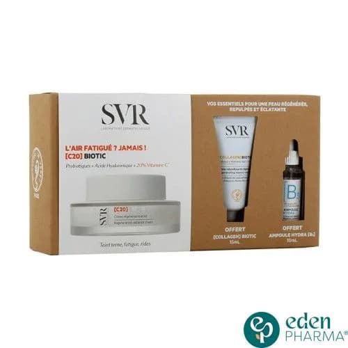 SVR Coffret [C20] Biotic Creme Regenerante Eclat 50ml+[collagen] Biotic 15ml+[b3] Ampoule Hydra 10 ml