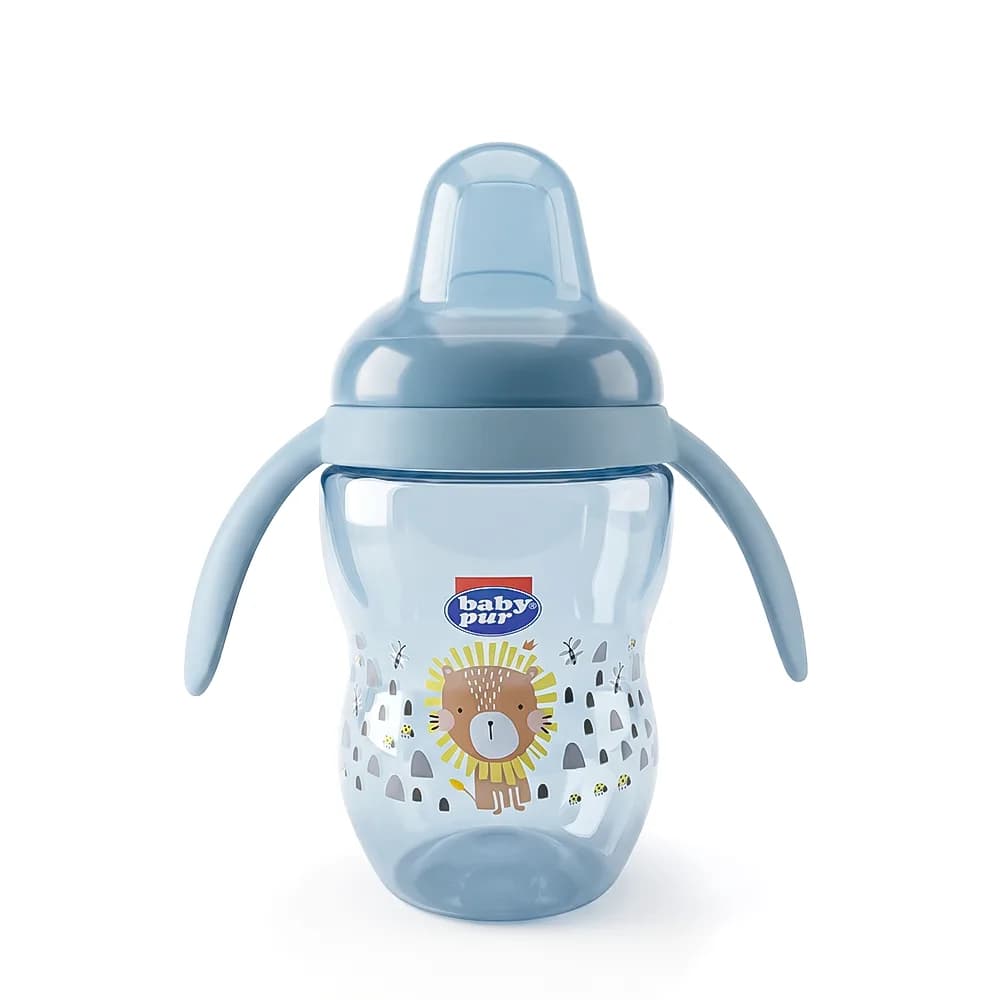 Baby Pur Tasse Double Anse et Bec Silicone 6 m+ 270 ml Ref 78502