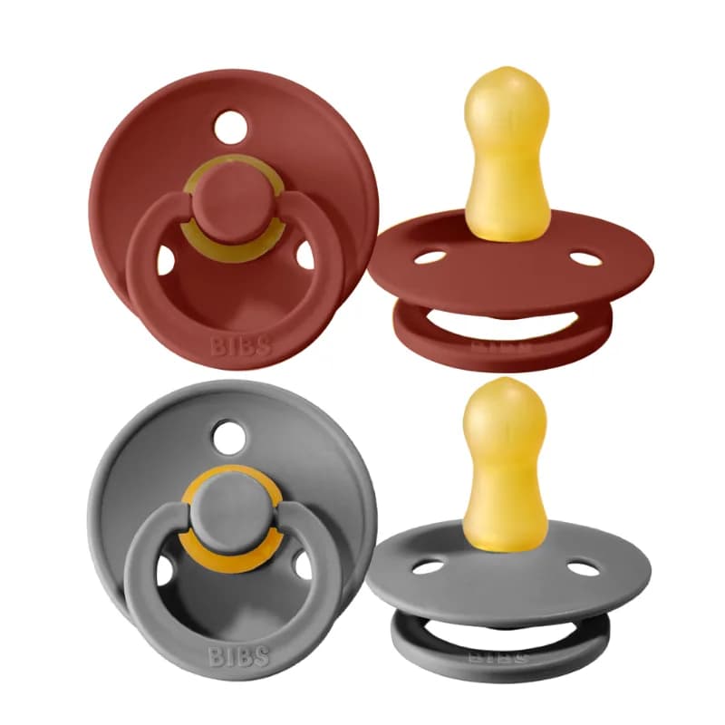 Bibs 02 Sucettes Pacifier Rust Smoke 6 m+ Size 2