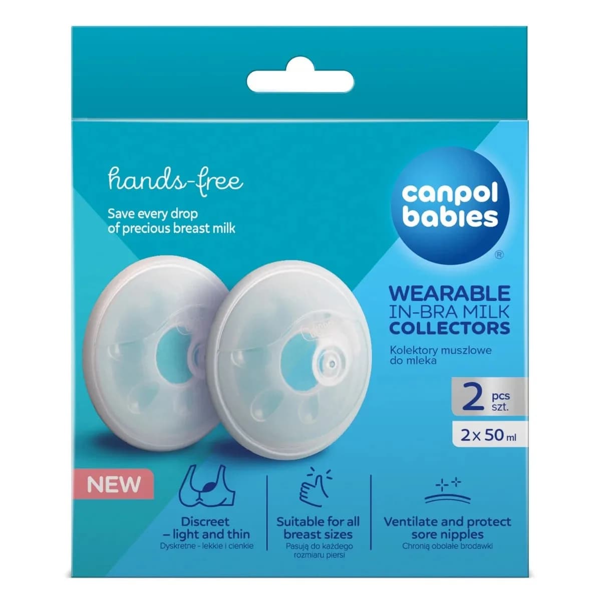 Canpol Babies Set de 2 Collecteurs de Lait Portables 50 ml 2 Pcs-1/700