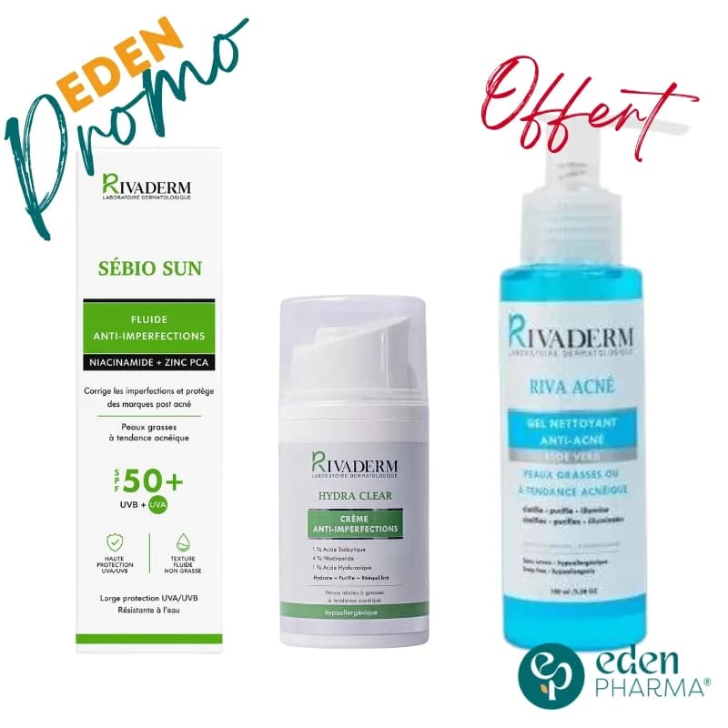 Rivaderm Trio Routine Anti-Imperfections Gel Nettoyant Rivacne Offert