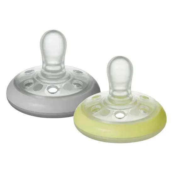 Tommee Tippee Closer To Nature 2 Sucettes Breast-Like Nuit 0-6m