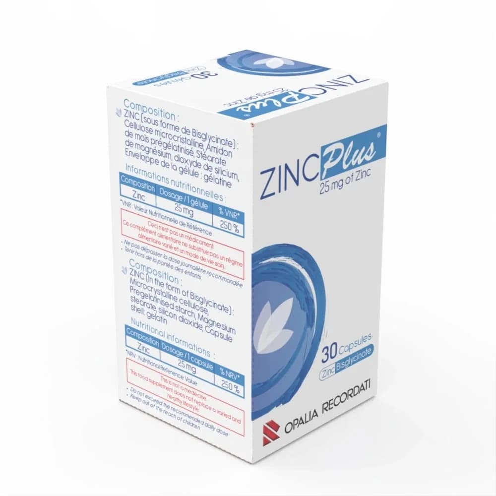 Zinc Plus 25 mg 30 Gellules