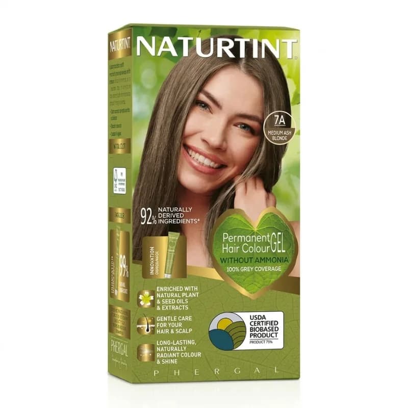 NATURTINT 7A CHATAIN CLAIR CENDRE COLORATION PERMANENTE SANS AMMONIAQUE AUX EXTRAIT VEGETAUX