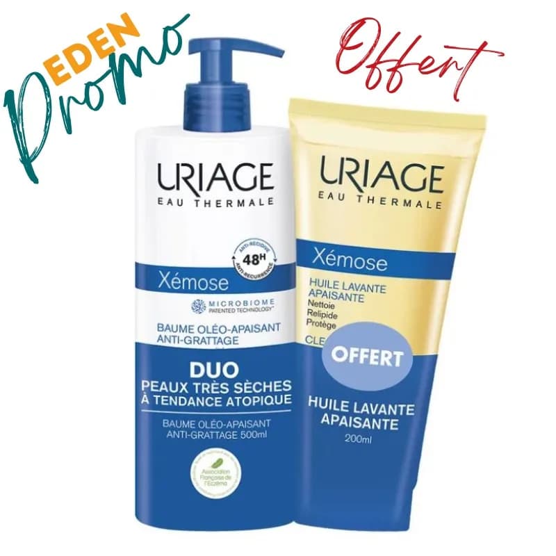 Uriage Xemose Baume Oleo Apaisant Anti Grattage 500 ml + Huile Lavante 200 ml Offerte