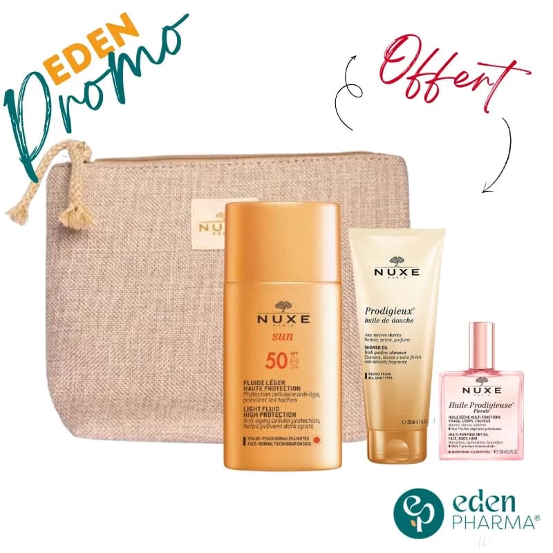 Nuxe Trousse Fluid SPF50 + Huile de Douche 30 ml + Huile Florale 10 ml Gratuit