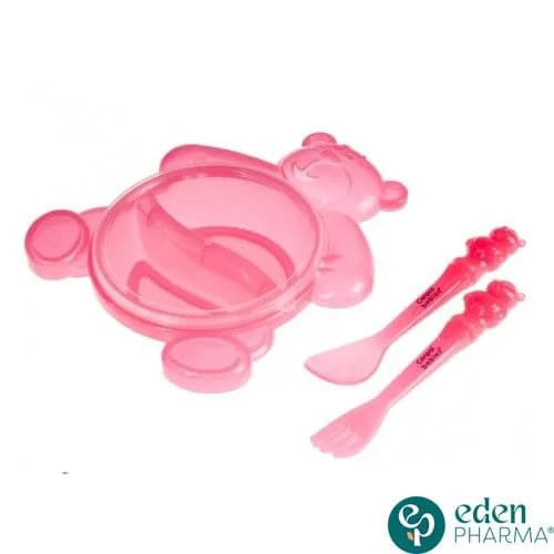 Canpol Bol Bebe Avec Couverts Rose 2/422