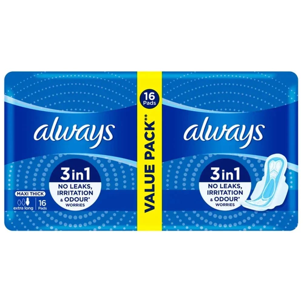 Always Maxi Thick 3en1 Long 16 Pads