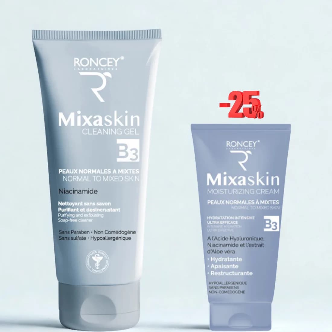 Roncey Coffret Octobre Rose Mixaskin Gel 200ml+creme Hydratante 50 ml (-25%)