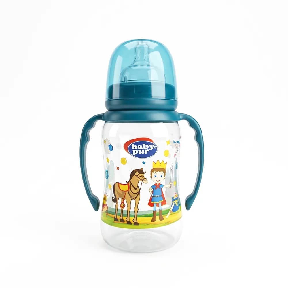 Baby Pur Biberon Large en Plastique Avec Anse 250 ml Ref 9031