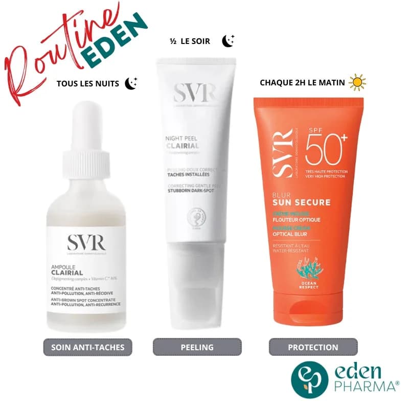 SVR Trio Anti-Tache Clairial Miracle dans 28jours + Sun Secure Blur Gratuit