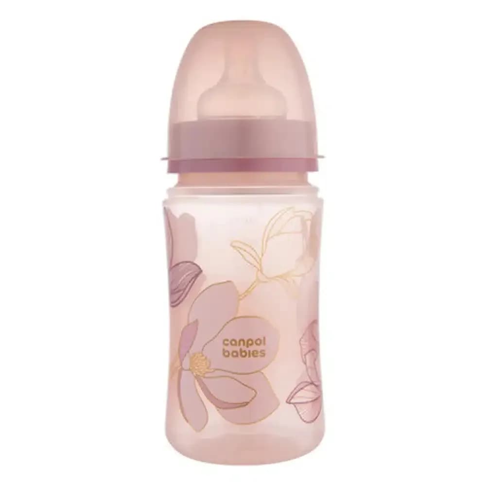 Canpol Babies Biberon Anticolique Col Large Gold Rose 240 ml