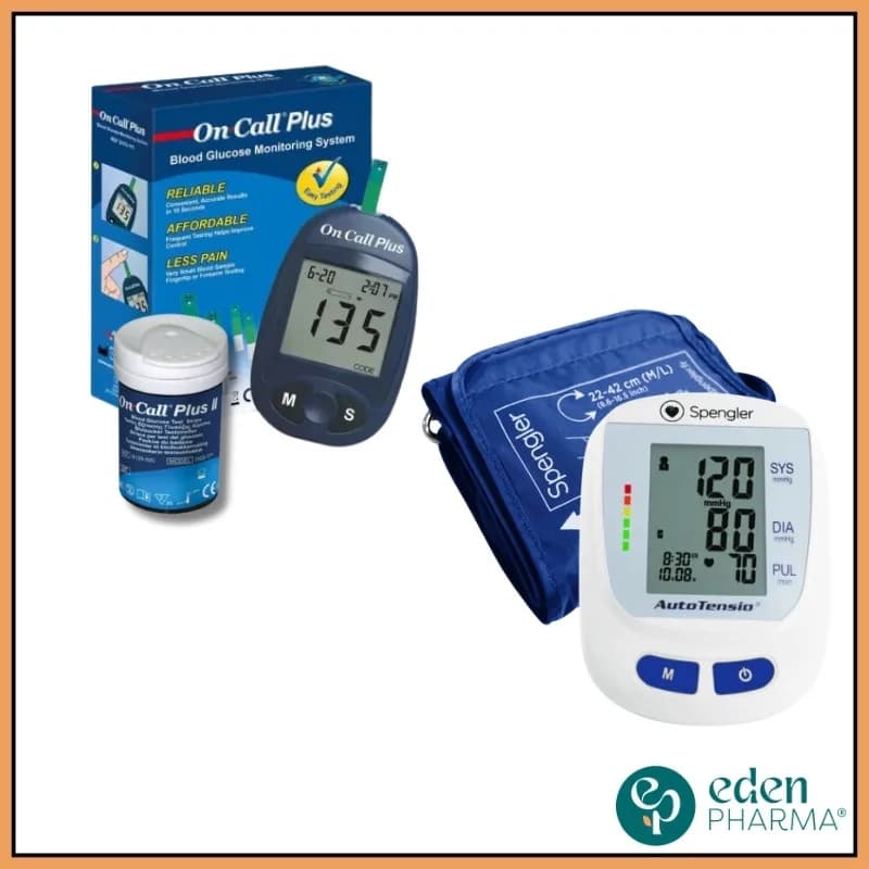 Coffret Auto-Tensiomètre Spengler Spg 440 + Glucomètre On Call Plus + 35 Bandelettes + Carnet de Suivi