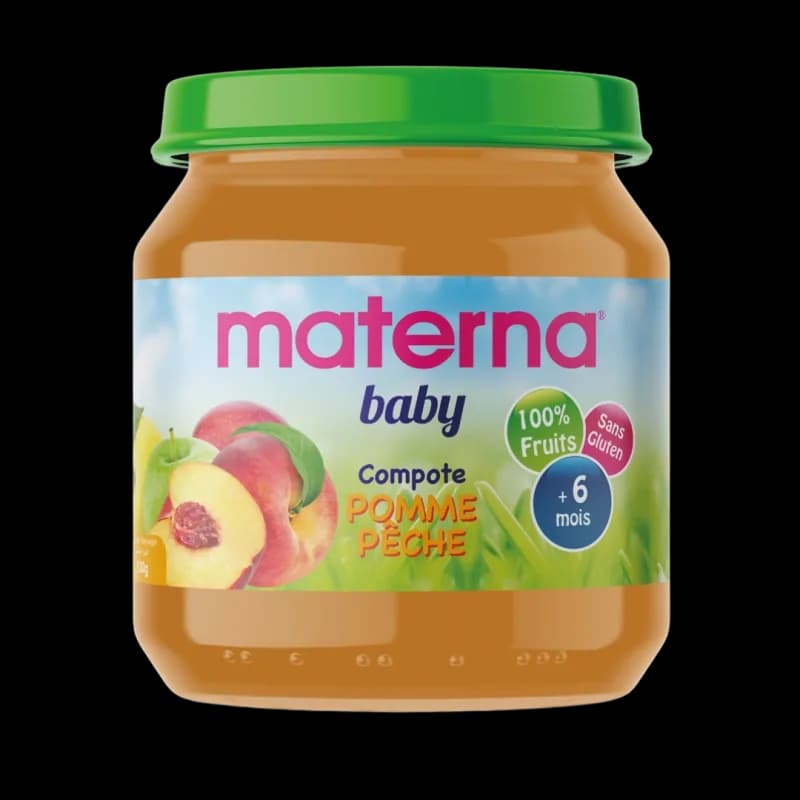 MATERNA COMPOTE POMME PÊCHE 130GR