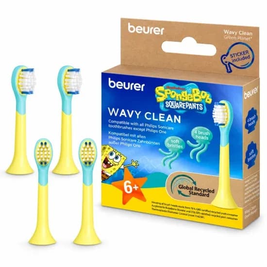 BEURER LOT DE 4 BROSSETTES WAVY CLEAN 6-12 ANS SC11