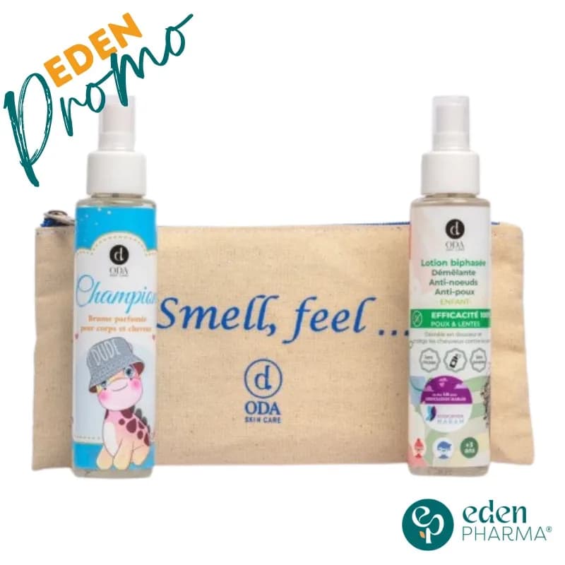 Oda Trousse Champion Brume + Lotion Biphasée Démélante Anti-Noeuds Anti-Poux Enfant