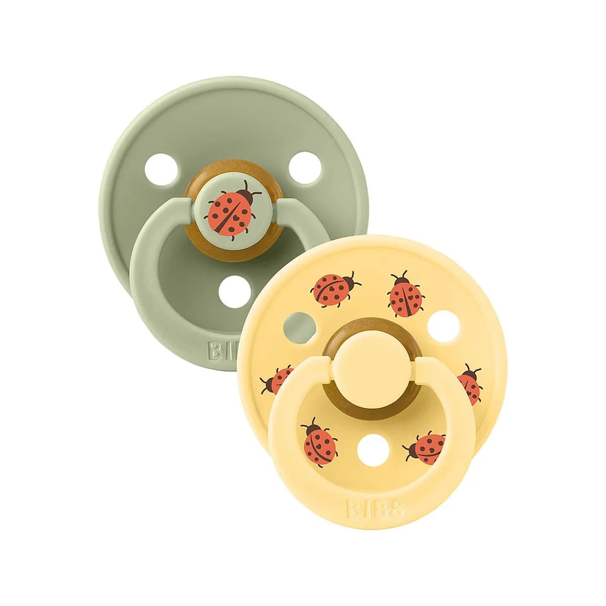 BIBS STUDIO COLOUR 2 SUCETTES TAILLE 2 LADYBUG SAGE MIX 6 À 18 MOIS