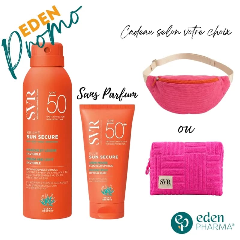 SVR PACK SOLAIRE SUN SECURE BLUR SANS PARFUM + BRUME SPF50+ 200ML + CADEAU SELON VOTRE CHOIX 