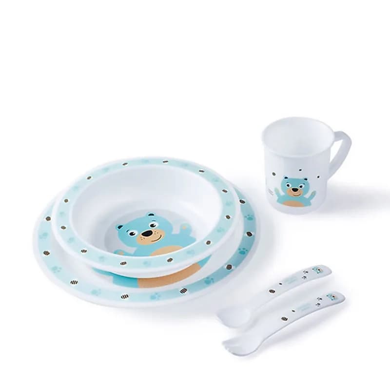 Canpol Babies Set Repas 5p Turquoise Happy Animals Ours 4/401
