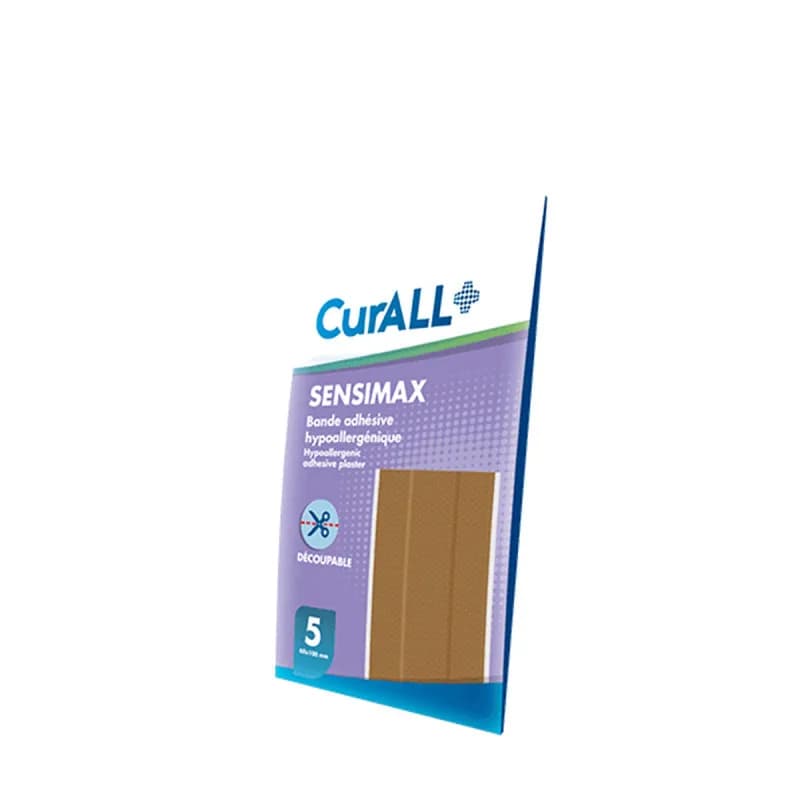 Curall Sensimax Bandes Bande Adhésive Hypoallergénique Boite de 5 60x100mm