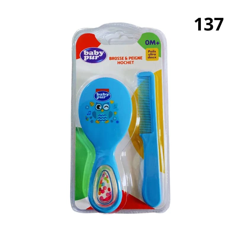 Baby Pur Brosse et Peigne Hochet 0 m+ Ref 79001