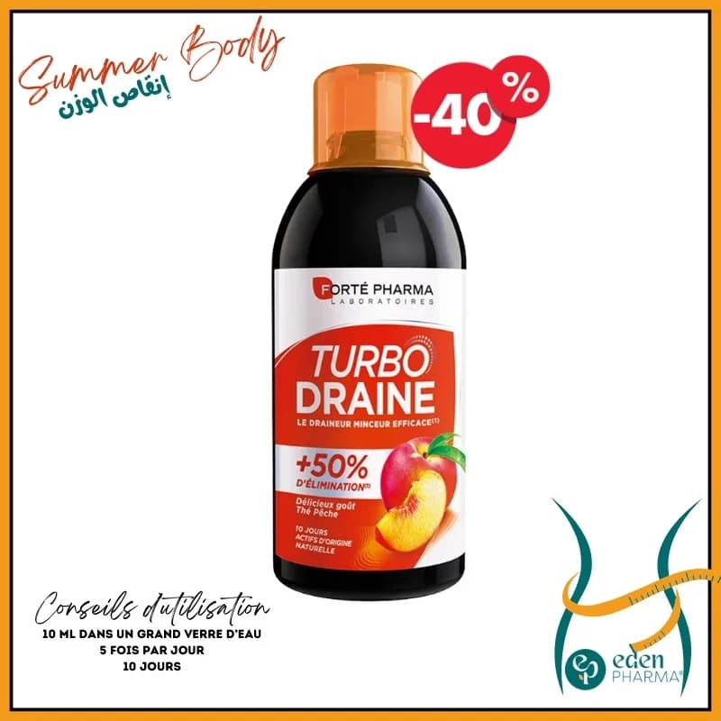 Forte Pharma Turbodraine Minceur Peche 500 ml -40%